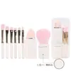 Cepillo de Maquillaje Multifuncional Ocho en Uno Cepillo de Maquillaje Retráctil con Tapa Cepillo Portátil para Rubor Pincel para Sombras de Ojos Mini Cepillos de Maquillaje