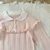 26 Camisa de Muñeca Estilo Coreano Ins para Niñas de Primavera, Top de Punto con Volantes Lindo y Dulce, Top de Punto de Hilo de Algodón