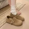 Sapatos Casuais Femininos que Aumentam a Altura 2026 Primavera Novo Retro Britânico Fivela de Cinto Mocassins com Corte Profundo Tendência Slip-On