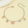 Tobilleras de Estilo Europeo y Americano Transfronterizas Acero de Titanio Estilo de Moda para Mujer Diseño Simple de Mariposa de Amor Circonita Joyería para el Pie que No se Desvanece