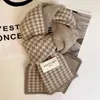 Cachecol Pied-de-poule para Mulheres Inverno High-end Sense 2023 Novo Estilo Coreano All-match Estudante Outono e Inverno Malha Pescoço Quente para Homens