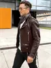 Jaqueta de Couro Masculina Amarela e Preta, Jaqueta de Couro PU Estilo Regular, Nova Jaqueta de Couro Masculina Estilo Coreano 2026 Tamanho Grande para Motociclista
