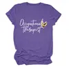 Terapeuta ocupacional Amazon Wish sitio independiente de moda versátil camiseta de mujer de cuello redondo y manga corta