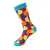 Calcetines Deportivos de Algodón para Hombre Seleccionados Cuidadosamente Transfronterizos Calcetines de Caña Alta a Cuadros Geométricos Coloridos Moda Versátil Street Hip Hop Calcetines Casuales