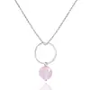 Collar de plata esterlina 925 con cristal de fresa, collar de piedra lunar de cristal natural, colgante pequeño y fresco, cadena para clavícula, joyería de comercio exterior
