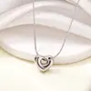 Accesorio Colgante de Corazón de Acero Inoxidable Minimalista Transfronterizo Europeo y Americano Tohm, Collar en Forma de Corazón Galvanizado Color-Conservante de Moda y de Gama Alta
