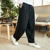 Linho primavera e verão fino folgado calças estilo chinês leggings-free monk calças monk roupas calças jaqueta curta calças para homens e mulheres