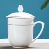 Taza de Té de Cerámica Jingdezhen con Tapa Oficina Reunión Taza de Té de Porcelana Hueso Taza de Cerámica Mango de Taza Taza de Agua Tallado Personalizado