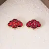 Cuentas de Pintura al Óleo Rojas de Doble Cara Chapadas en Cobre Heidi, Materiales para Cadena de Teléfono DIY, Piezas para Accesorios de Cabello de Cuentas Hechas a Mano
