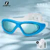 Gafas de Natación Transparentes con Marco Grande Electroplateado para Adultos Gafas de Buceo Impermeables Antivaho de Alta Definición Gafas de Buceo 9100
