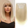 Extensões de Cabelo Peruca Transfronteiriça Conjunto de 4 Peças Clip-In Cabelo Curto Liso Peças de Peruca Europeias e Americanas 14 Polegadas 120g Extensões de Cabelo de Fibra Química
