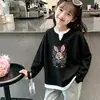 Camiseta Nova de Manga Longa para Meninas Primavera e Outono, Malha Waffle Infantil Falsa Peça Dupla Estilosa Casual Versátil Gola Redonda
