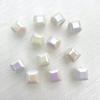 Cuentas cuadradas pequeñas galvanizadas de color UV, 8 colores sólidos transparentes, para pulseras, collares y pendientes de cuentas de verano, accesorios de joyería.