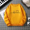 Sudadera de Corazón de Venta Caliente Transfronteriza Otoño e Invierno para Estudiantes Mujeres Top Holgado de Terciopelo con Cuello Redondo Estilo Europeo y Americano Amazon Xiyin Venta al por Mayor