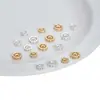 Plata Brillante Chapada en Oro de 14K Incrustaciones de Circonita Forma de Flor Redonda Separador Rueda Separadora Cuentas para Manualidades Hecho a Mano Accesorios para Joyería Hecha a Mano