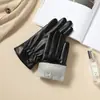 Guantes de Cuero para Hombres y Mujeres en Otoño e Invierno para Parejas, Estilo Coreano con Forro de Felpa, Engrosados, Cálidos, Cortavientos, Impermeables, para Ciclismo en Frío, Conducción, Pantalla Táctil