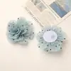 Francés Delicado y Romántico Lunares Plisado Organza Rosa DIY Accesorios para el Cabello Hechos a Mano Zapatos Bolsos Accesorios de Ropa Accesorios