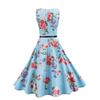Vestido estilo Hepburn vintage de verano de los años 50, con estampado de cintura alta y falda amplia con cinturón, JY11317