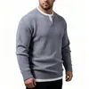 Suéter de punto con cuello redondo, imitación de dos piezas, para hombre, nuevo de otoño/invierno 2026, de importación transfronteriza, prenda base moderna y casual para hombres jóvenes