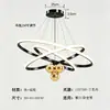 Lámpara de araña de lujo ligero de doble anillo para sala de estar, iluminación para comedor, lámpara de dormitorio con ambiente nórdico, lámparas de techo para interiores de cielo estrellado