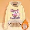 Sudadera con Capucha y Cordón de Manga Larga Holgada Casual de Gran Tamaño para Otoño e Invierno, Composito de Imitación de Algodón, Lana de Cordero, Hombro Caído