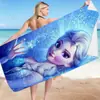 Toalla de Playa Serie Frozen, Toalla Cuadrada Versátil de Doble Cara de Forro Polar de Fibra Ultrafina para Natación y Baño