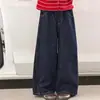 Jeans para Niñas 2026 Nuevo Estilo Coreano de Moda Primavera y Otoño Jeans de Color Sólido con Raya Lateral para Niños Mayores