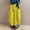 Pantalones de pierna ancha acortados, versátiles y adelgazantes, ajuste holgado, estilo coreano, forro polar, engrosados, para otoño e invierno, pantalones falda de pana, pantalones casuales de cintura alta para mujer