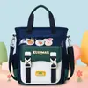 Linda bolsa de tutoría de dibujos animados para niñas de primaria, bolso de mano y bandolera de gran capacidad, bolsa impermeable y resistente al desgaste para libros de arte