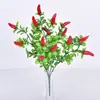 Plantas Simuladas, Frutas Simuladas, 5 Galhos, 15 Frutas, Pimentas Pequenas Simuladas, Decoração de Casa, Frutas de Espuma, Pimentas Vermelhas