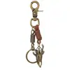 Llavero de Metal con Cabeza de Ciervo Retro para Hombres, Colgante Creativo Personalizado de Cuero, Accesorio de Moda Hip-Hop, Colgante para Bolso