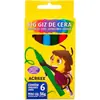Giz de Cera (jumbo) 06 Cores Big Chalk 56G