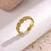 Comercio Exterior Transfronterizo Anillo de Rosa Romántica Retro Francesa Microincrustado de Circonita de Color Anillo Floral de Lujo Ligero Elegante para Mujer
