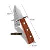 Cuchillo para ostras de acero inoxidable y palo de rosa con mango de madera engrosado, cuchillo para abrir conchas de mariscos de cocina con guarda y protección para la mano