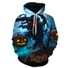 Moletom com Capuz Halloween Terror Abóbora Moda Estampa Digital 3D Moletom Hoodie cos