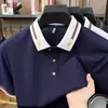 Camiseta masculina de manga curta para o verão, camisa polo de negócios de alta qualidade, camiseta masculina casual de moda com meia manga, camisa masculina de manga curta com colarinho
