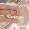 Silver Queen Estilo Coreano y Japonés Ins Hueco Flor Tridimensional de Hada Dulce Francés Aretes Clips para Orejas Aleación Accesorios para Orejas
