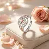 Anillo de joyería de dos tonos con circonita, superventas transfronterizo, diseño de nicho, versátil y elegante, sensación de alta gama, anillo y accesorio para la mano para mujer