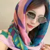 Pañuelo de algodón Lanyanhuasi para mujer de 110 cm cuadrados, estilo pastoral, adecuado para viajes a Xinjiang y Tíbet, fotografía, pañuelo para la cabeza, protección solar, chal para aire acondicionado para el verano