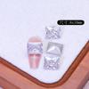 Punta Inferior Zircón Grande Diamante de Manicura Destello Cuadrado Grueso Multifacético Diamante de Cristal Chapado Diamante Corazón Biselado Accesorios para Uñas