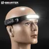Linterna frontal de inducción de onda multifunción LED mini transfronteriza COB, luz potente para pesca y aventuras al aire libre
