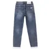 Jeans Premium de Alta Calidad para Hombre para Otoño, Versátiles de Moda Azules Elásticos Ajustados Estampados Skinny