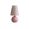 Lámpara de Mesa Plisada Nórdica Floral Vintage Pastoral Estilo Francés Lámpara de Mesa Dormitorio Mesita de Noche Decorativa Luz Ambiental Nocturna