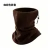 Protector facial y de cuello de invierno transfronterizo, calentador de cuello de forro polar, gorro cálido de forro polar con cordón a prueba de frío, bufanda tubular para cuello de ciclismo al aire libre