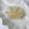 Novo Presilha de Cabelo Estilo Concha de Alto Padrão com Strass, Piranha de Acetato com Tema Oceânico para Penteados na Parte de Trás da Cabeça, Acessório de Cabelo Feminino