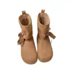 Botines estilo pastoral con lazo para mujeres petite, nueva colección de otoño 2026, botas cortas populares en color blanco roto, botines de moda