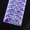 Triângulo Neon Fluorescente Costurado à Mão Strass de Vidro Diamante Fivela Plana Acessórios DIY Roupas Material Acessórios Vestido de Noiva