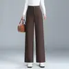 Pantalones rectos de color liso, simples, elegantes y a la moda para mujer, otoño 2026, nuevos, de cintura alta, adelgazantes, holgados, casuales, para el trabajo, modernos