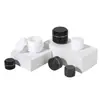 Novos potes de creme de PP para atacado, materiais de embalagem cosmética e para cuidados com a pele de múltiplas especificações, frascos de creme angulados de camada dupla em preto e branco