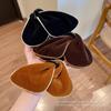 Pinza Triangular de Terciopelo de Color Contrastante para Otoño e Invierno en la Parte Trasera de la Cabeza, Pinza Tiburón de Pelo de Gama Alta para Adultos con Pinzas para Coletas Pequeñas